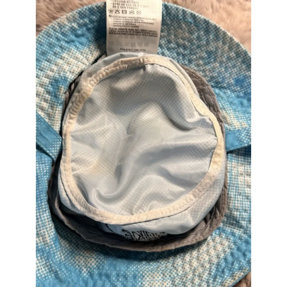 Nike Kids Baltic Blue Tie-Dye Halftone Sun Bucket Hat with Chin Strap